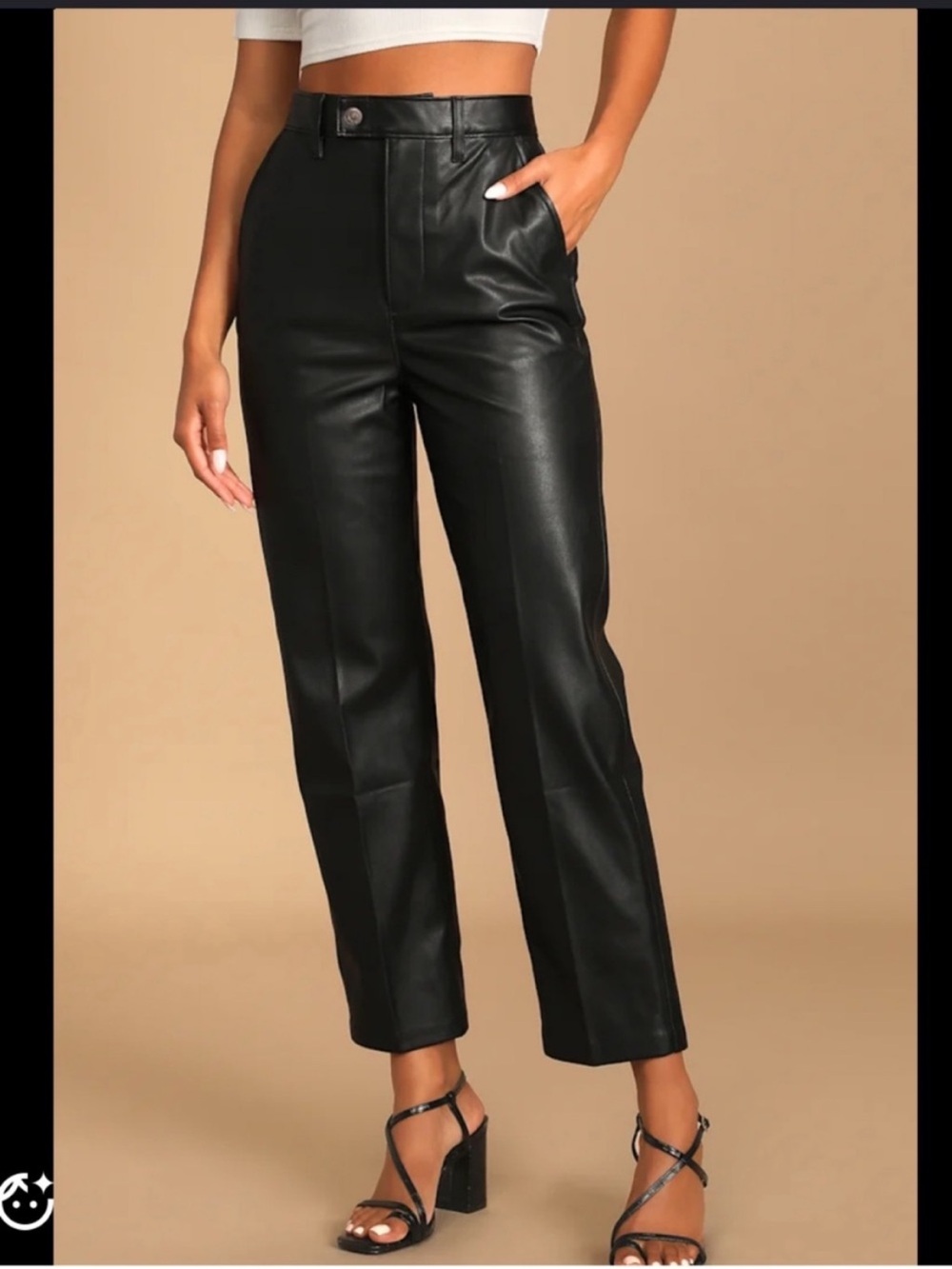Levi’s Math Club Faux Leather Straight Leg Slacks Black Pants Size 25